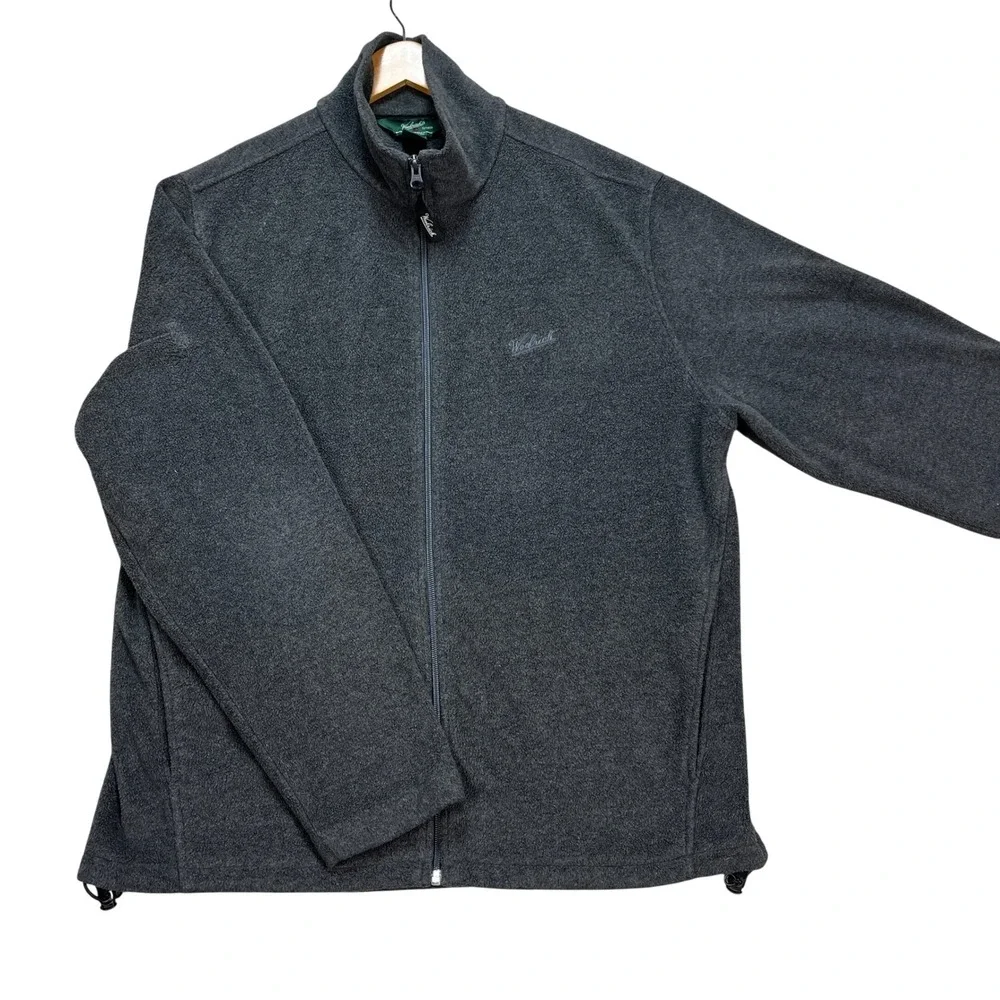 Woolrich‎ Jacket Mens Large Charcoal Gray Heathered Long Sleeve Full Zip Fleece